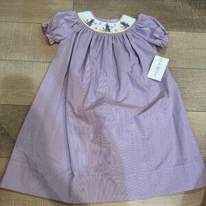 LULU BEBE GIRLS PURPLE DRESS CAT WITCHES HALLOWEEN SMOCKED NEW SIZE 6